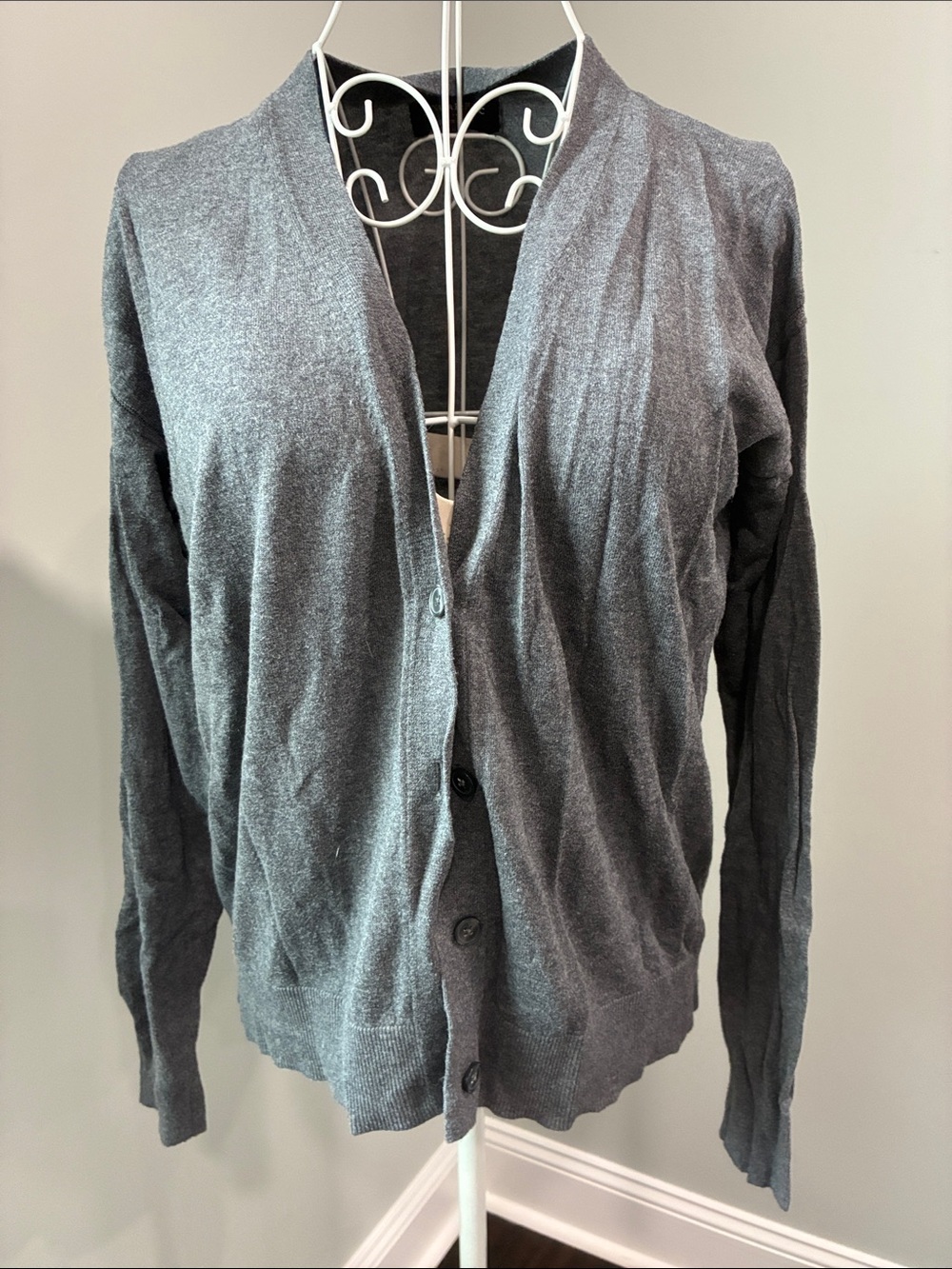 Banana Republic Charcoal Grey V-Neck Button Cardigan